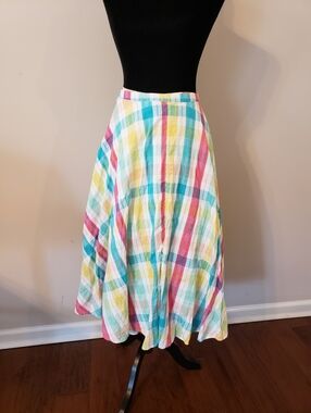 Multicolor Plaid Midi Skirt -  Summer Style